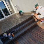Decking restoration in Sutherland Shire – nails tightened and boards prepared for sanding