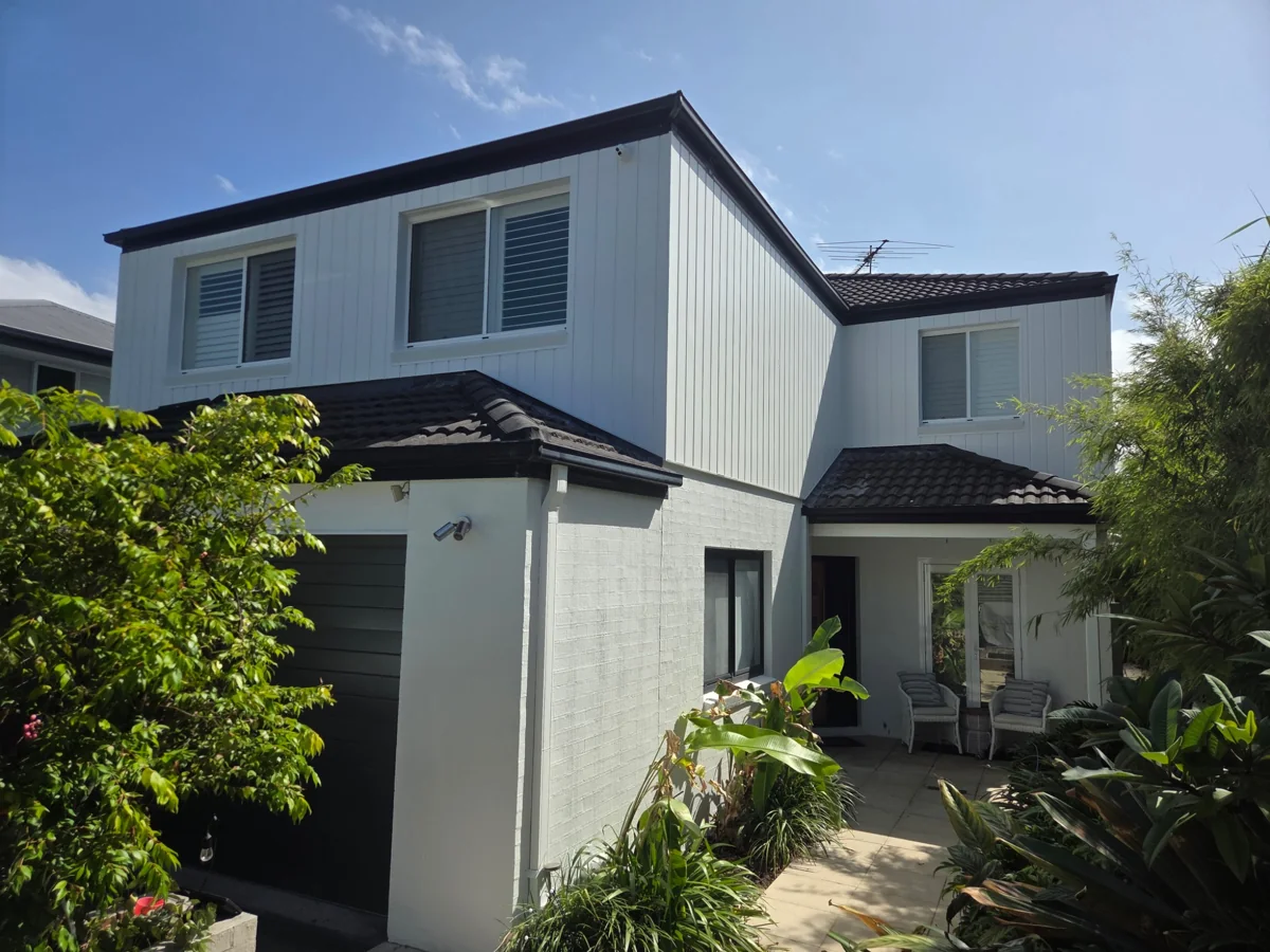 Finished exterior cladding and walls at a Fairlight home painted by Vakker Australia