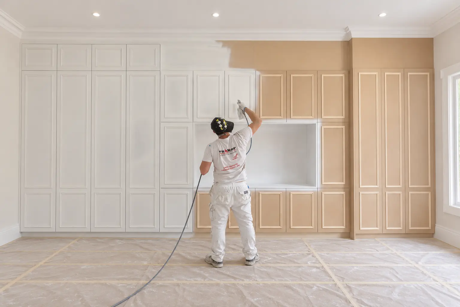 Decorative wide quote-form backdrop adapted from Vakker's cabinet painting photo.